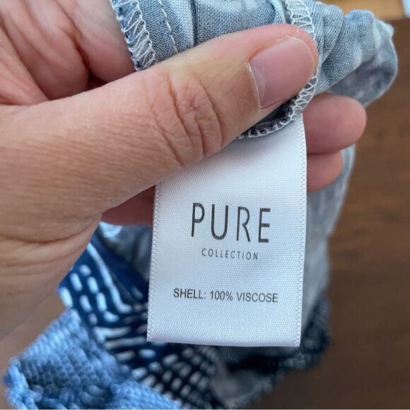 PURE COLLECTION NAVY GEOMETRIC PRINT VISCOSE SQUARE PANTS sz‎ US 8/10 - Picture 5 of 10